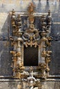 Window of the Chapter House at the Convent of Christ, 16th-century Manueline style, Tomar, Portugal