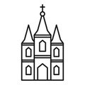 Window church icon, outline style Royalty Free Stock Photo