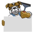 Window Cleaner Bulldog Car Wash Cleaning Mascot