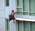 Window cleaner in a high rise