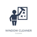 Window cleaner icon. Trendy flat vector Window cleaner icon on w Royalty Free Stock Photo
