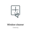 Window cleaner outline vector icon. Thin line black window cleaner icon, flat vector simple element illustration from editable Royalty Free Stock Photo
