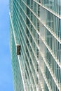Window cleaner skyscraper Royalty Free Stock Photo