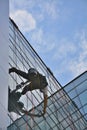 Window cleaners on office building, photo taken 20.05.2014 Royalty Free Stock Photo