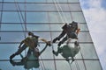 Window cleaners on office building, photo taken 20.05.2014 Royalty Free Stock Photo