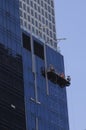 Window cleaners on skyscraper in Los Angeles