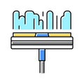 window cleaning accessory squeegee color icon vector illustration