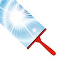Window cleaning background with squeegee Royalty Free Stock Photo