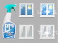 Window cleaning detergent, vector 3d realistic illustration