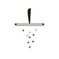 Windows cleanings tool line icon or logo. Cartoon washes, hygiene vector. Washing glass with a squeegee icon or symbol