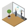 Window cleaning Isometric Interior Composition
