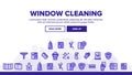 Collection Window Cleaning Sign Icons Set Vector Royalty Free Stock Photo