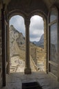 The window in the Consular castle in old Genoese fortress. Sudak, Crimea.