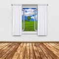 Window with country view Royalty Free Stock Photo