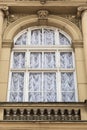 Curtains on the window of old palace