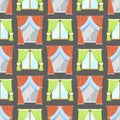 Window curtains seamless pattern background room blinds jalousie for house or creative home interior vector illustration