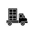 Window delivery black glyph icon