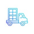 Window delivery linear vector icon