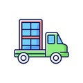 Window delivery RGB color icon