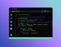 Window for developing computer programs. Programming and coding concept. Royalty Free Stock Photo