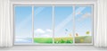 Window in different seasons Royalty Free Stock Photo