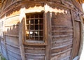 Window - an element of the stone-wooden architecture of the mountain village of Zheravna in Bulgaria Royalty Free Stock Photo