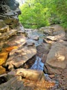 Rocky Stream above Window Falls at Hanging Rock State Park Royalty Free Stock Photo