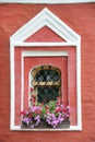 Window with Flowers - Church of Assumption in Suzdal Royalty Free Stock Photo