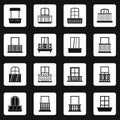Window forms icons set squares vector Royalty Free Stock Photo