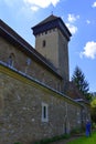 Window. Fortified medieval church in the village Malancrav, Romania Here are some of the most significant Gothic murals