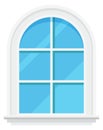 Window frame with clean glass. Interior or exterior architectural element