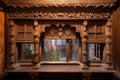 window frame with intricate carvings, bringing historial and cultural value to a space