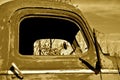 Window frame of an old pickup (sepia)