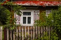 Window and fence in one of the houses in the Land of Open Shutters, Podlasie Royalty Free Stock Photo