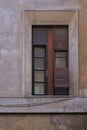 Window, Garbatella, Rome, Italy Royalty Free Stock Photo
