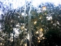 Window glass with condensation selective focus. High humidity in the morning in winter season. Royalty Free Stock Photo