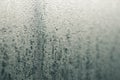 Window glass with condensation, water drops background selective Royalty Free Stock Photo