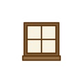 Window with glass pane and ledge filled outline icon