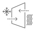 Window glass schematic structure, explanation of benefits during seasons Royalty Free Stock Photo