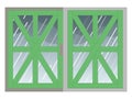 Window glass with shatterproof tape,Simple illustration of window glass, rain outside the window