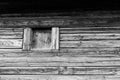 Window without a glass on traditional hungarian wooden house in Transylvania, Romania Royalty Free Stock Photo