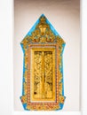 Window golden painting frame with wooden gold painting panel.