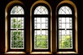 window grids rectangular or arched windows arranged in a pattern Royalty Free Stock Photo