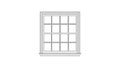 Window has a simple classic frame and is centered on a plain Royalty Free Stock Photo