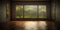 Window home for nature view for relax copy space blurred background Royalty Free Stock Photo