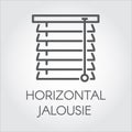 Window horizontal jalousie icon in outline style. Contour logo for different design needs