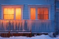 Window ice cold house nature frost seasonal snow background winter frozen icicle weather Royalty Free Stock Photo