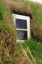 Window in an Icelandic Sod House Royalty Free Stock Photo