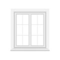 Window icon in flat style. Casement vector illustration on isolated background. Interior frame sign business concept Royalty Free Stock Photo