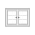 Window icon in flat style. Casement vector illustration on isolated background. Interior frame sign business concept Royalty Free Stock Photo